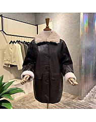 AOA1ZL01A_부클 카라 페이크 레더 자켓