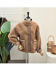 FW5K3JP32396_하이넥 양털 무스탕 점퍼