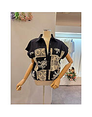 CP5WBL50_레이스자수 캡소매 셔츠