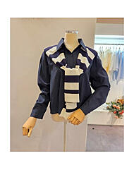 CP6WBL16_스트라이프 어깨숄 셔츠 세트