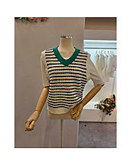 CP7WKV07_브이넥 패턴 니트 조끼