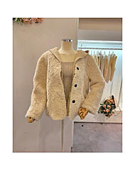 CP9WLT02_니트후드 퍼 무스탕 자켓