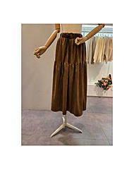 CP8WSK05_스웨이드 벨트 롱 스커트