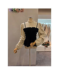 CP9WBL02_스모크 프릴 긴팔 블라우스