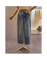 CQ3WPT09_핀턱 배기 와이드 데님 팬츠