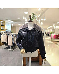 M25WBR101_부클카라퍼안감 라이더자켓