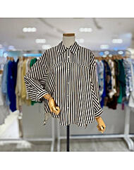 A25SH5313_7부 소매 스트라이프 셔츠