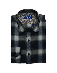 YJEWUA753_다크네이비 기모 빅체크 일반핏 긴소매