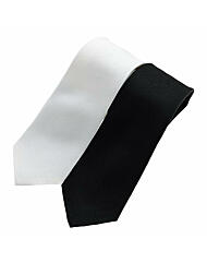 YJFSF3902_실크 솔리드 넥타이 화이트블랙