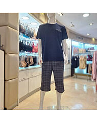 CP8086M_체크패턴 인견 남성 실내복 세트