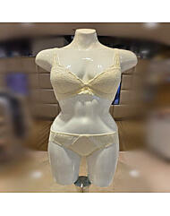 ABR4450ABP4450_크림레이스 노와이어4450브라팬티세트