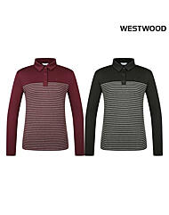 WO4WTTP444_우먼 배색 스트라이프 폴로 티셔츠