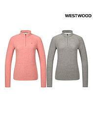 WO4WTTS328_우먼 멜란지 집업 티셔츠