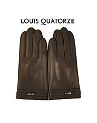 HGLQO10102BR_LQ벨티드 장식 포인트 남 가죽 장갑