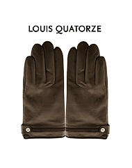 HGLQN10101BR_LQ사이드로고 스냅포인트 남가죽 장갑