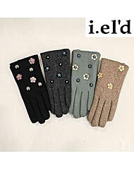 GBS503M_여성 큐빅 울혼방 모직장갑