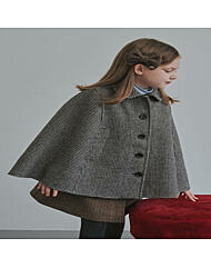 BZ62CT02BG_베이지 체크 핸드메이드 울 케이프