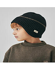 BZ63AH02BK_브라운 스트라이프 블랙 비니