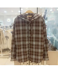 ULYC25WZ3_기모플란넬 후드 체크 남방