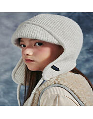 AZH2AM01IV_아이보리 자가드 로고 머플러