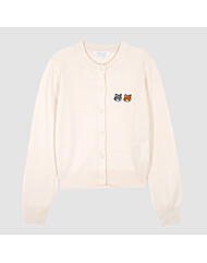 [럭스덕/국내당일] 메종키츠네 25FW 더블 볼드폭스 헤드 R넥 가디건 라떼 OW051CFKT1036 P702