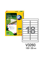 [프린텍] 우편발송라벨 V3260-100(100매18칸100x30mm)
