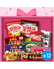 [롯데] 달콤 과자 박스 12종 세트 (가나/꼬깔콘/크런키/빼빼로 외)