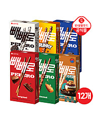 [롯데] 빼빼로 6종 12개 세트(초코/팥빙수/크런키/아몬드 외)