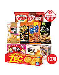 [롯데] 베스트 과자 10종 10개 세트(꼬깔콘/치토스/칸쵸 외)