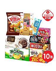 [롯데] 인기 과자 10종 10개 세트(꼬깔콘/몽쉘/칸쵸 외)