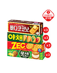 [롯데] 비스킷 4종 12개 세트(롯샌 3,제크 3,야채 3,빠다 3개)