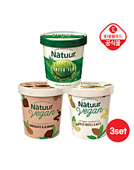 [나뚜루] 녹차/비건 파인트 474ml 3개 세트 (녹차+초코&아몬+돌체&넛츠)
