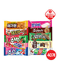 [롯데] 스틱바 혼합 10종 40개세트 (죠스 4+스크류 4+수박 4+돼지바 4 외)