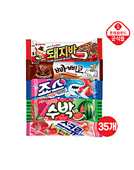 [롯데] 추억의 맛 아이스 바 5종 35개 세트(돼지+빠삐코+죠스 외)