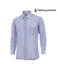 NR혼방 플린트 일반핏 블루 긴소매 셔츠 RO5-802-2