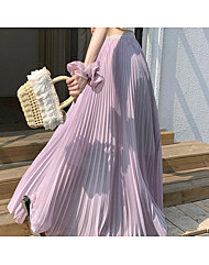 라일락 쉬폰 플리츠 롱스커트_260417_AQ14
