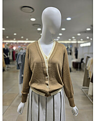 [올리브데올리브] V넥 배색 베이직 가디건 YK5AD603