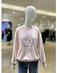 [올리브데올리브] 라운드넥 레터링 자수 맨투맨 YW5WE302