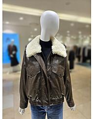 [올리브데올리브] 부클카라 퍼 안감 인조가죽 점퍼 YL5XJ966