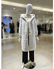 [올리브데올리브] 케이블 후드넥 롱코트 YW5XH984