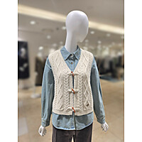 [올리브데올리브] 토글 니트 조끼 세트 데님셔츠 YJ5SB704