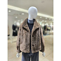 [올리브데올리브] 페이크 퍼 퍼프 소매 하이넥 자켓 YM5WM603