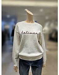 [올리브데올리브] 레터링 포인트 보카시 라운드넥 니트 YK5WP448