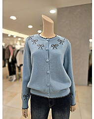 [올리브데올리브] 라운드넥 리본 포인트 울 가디건 YK5WD426