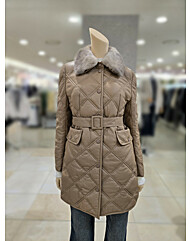 [올리브데올리브] 밍크 카라 탈착 양가죽 누빔 구스 점퍼 YL5XH977