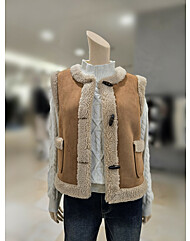 [올리브데올리브] 숏 무스탕 조끼 YW5XV982