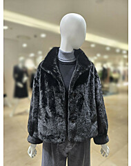 [올리브데올리브] 페이크 퍼 퍼프 소매 하이넥 자켓 YM5WM603