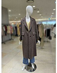 [올리브데올리브] 울혼방 투버튼 루즈핏 롱 코트 YW5WH004