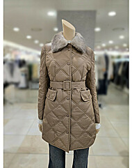 [올리브데올리브] 밍크 카라 탈착 양가죽 누빔 구스 점퍼 YL5XH977