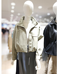 901 넥 스트링 크롭 레더 자켓 YL6XJ901